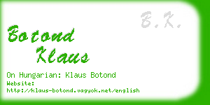 botond klaus business card